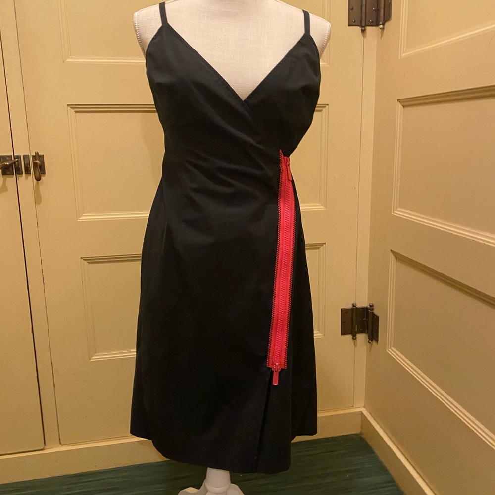 Moschino Black Sheath Dress Spaghetti Strap Midi